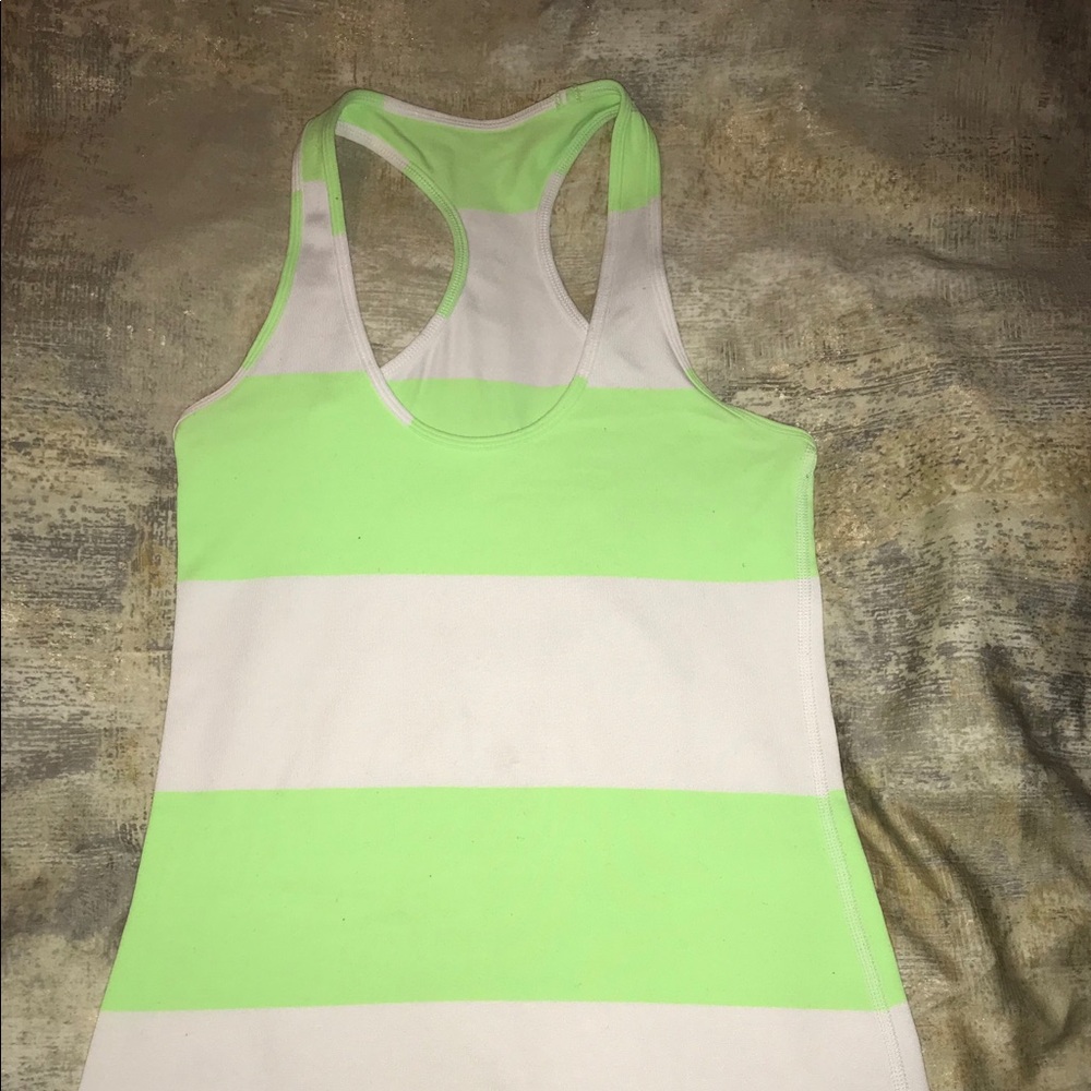 Lululemon Cool Racerback tank CRB (4) neon stripes